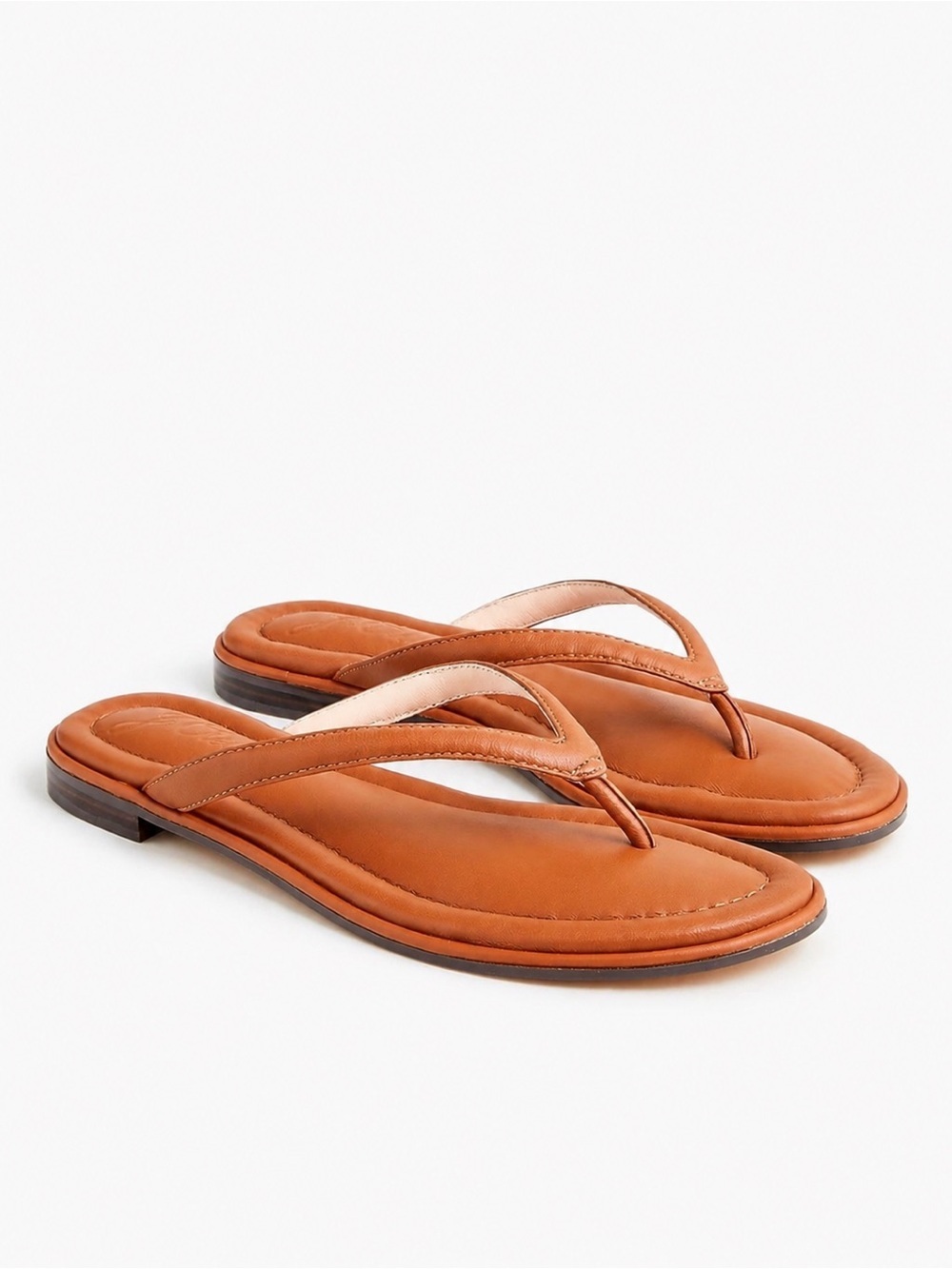 J. Crew Leather Tan Thong Sandals